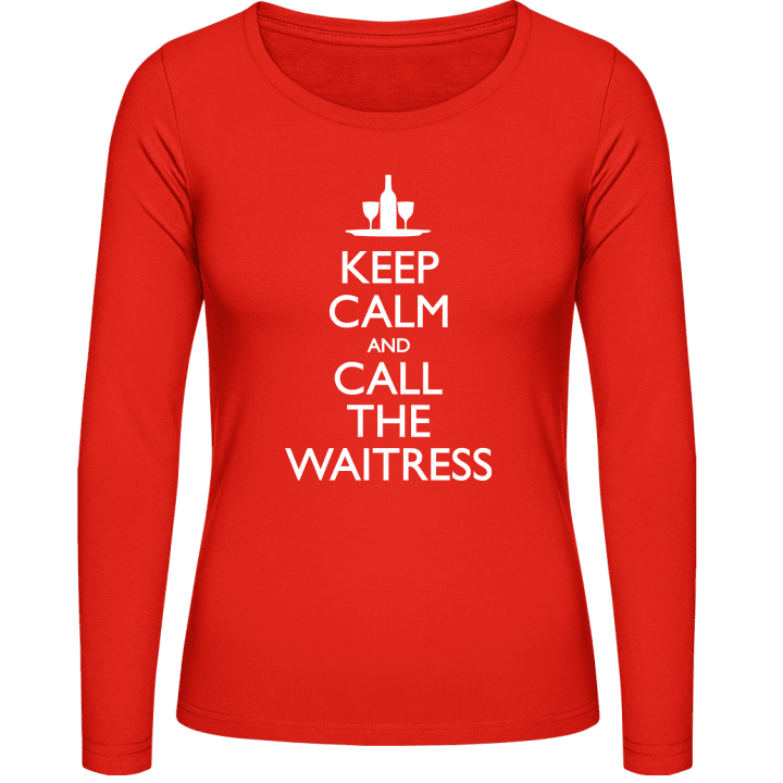 Keep Calm And Call The Waitress Langermet skjorte for kvinner contain pic