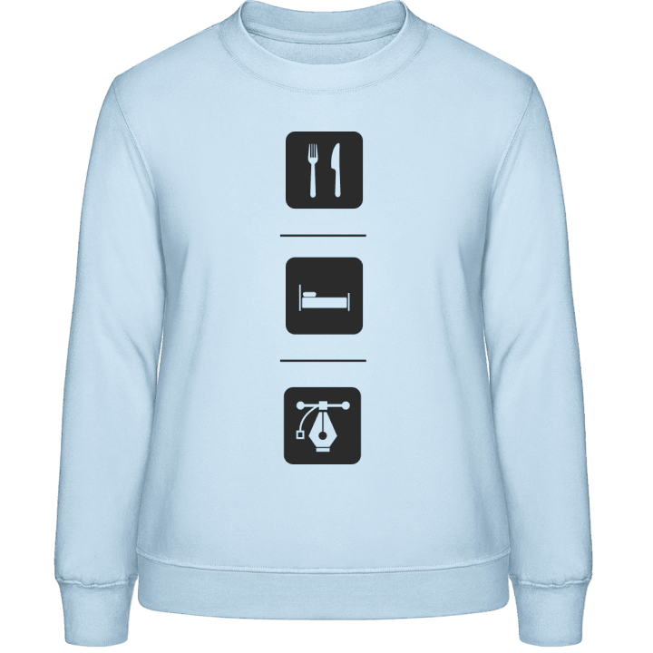 Eat Sleep Design Frauen Sweatshirt contain pic