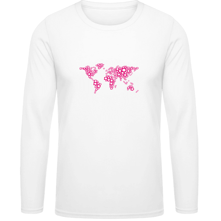 Floral Worldmap T-shirt à manches longues contain pic