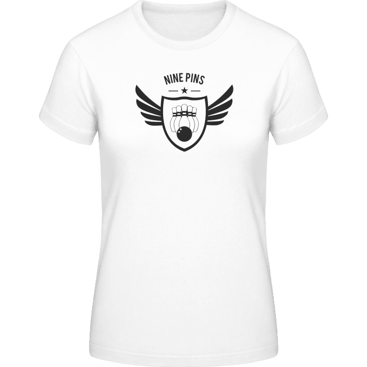 Nine Pins Winged T-shirt för kvinnor contain pic