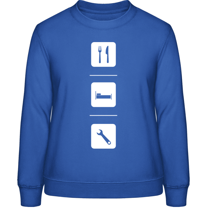 Eat Sleep Work Tool Frauen Sweatshirt contain pic