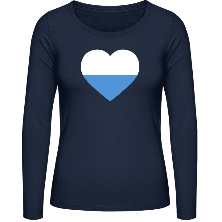 San Marino Heart Flag Langermet skjorte for kvinner contain pic
