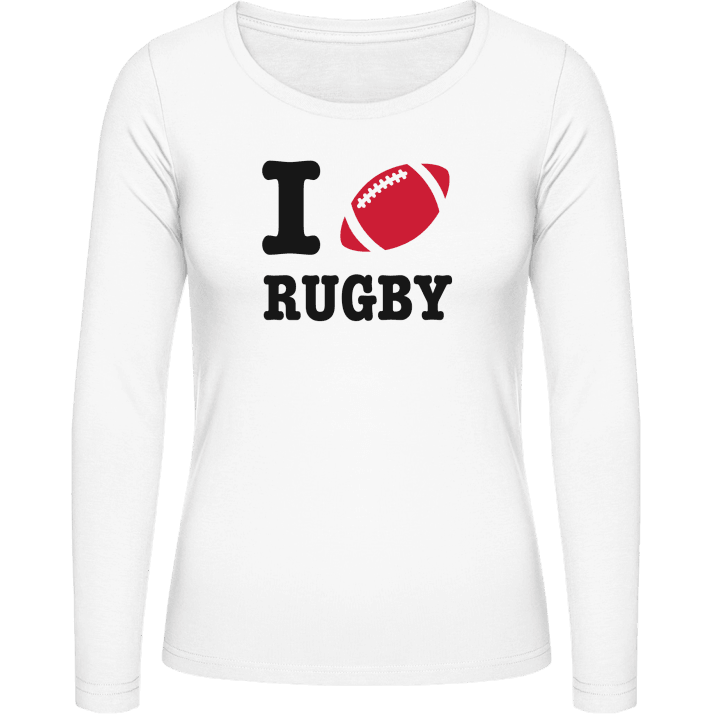 I Love Rugby Frauen Langarmshirt contain pic