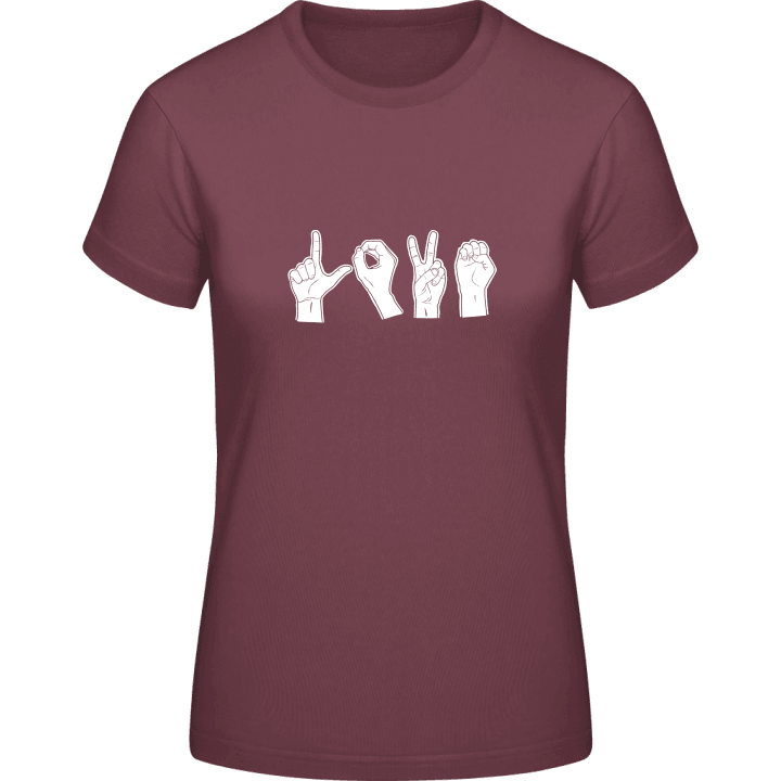 Schere Stein Papier Frauen T-Shirt contain pic
