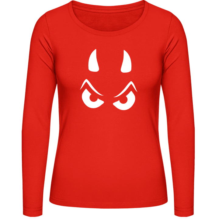 Little Devil Face T-shirt à manches longues pour femmes contain pic