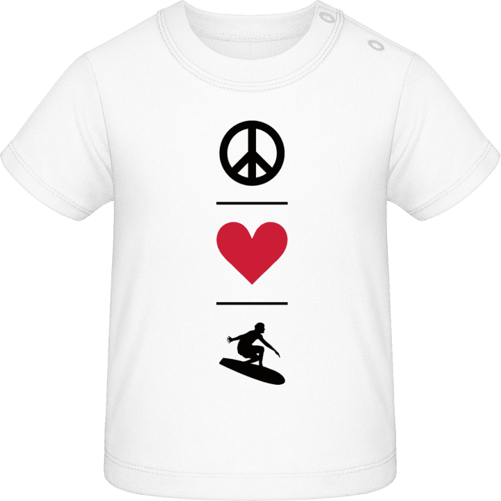 Peace Love Surfing Baby T-Shirt contain pic