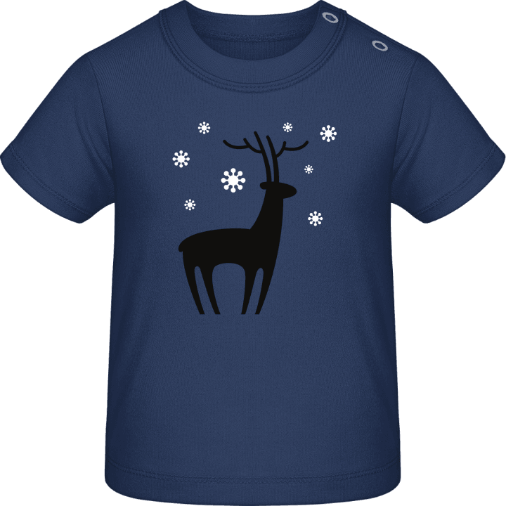 Xmas Deer with Snow T-shirt för bebisar 0 image