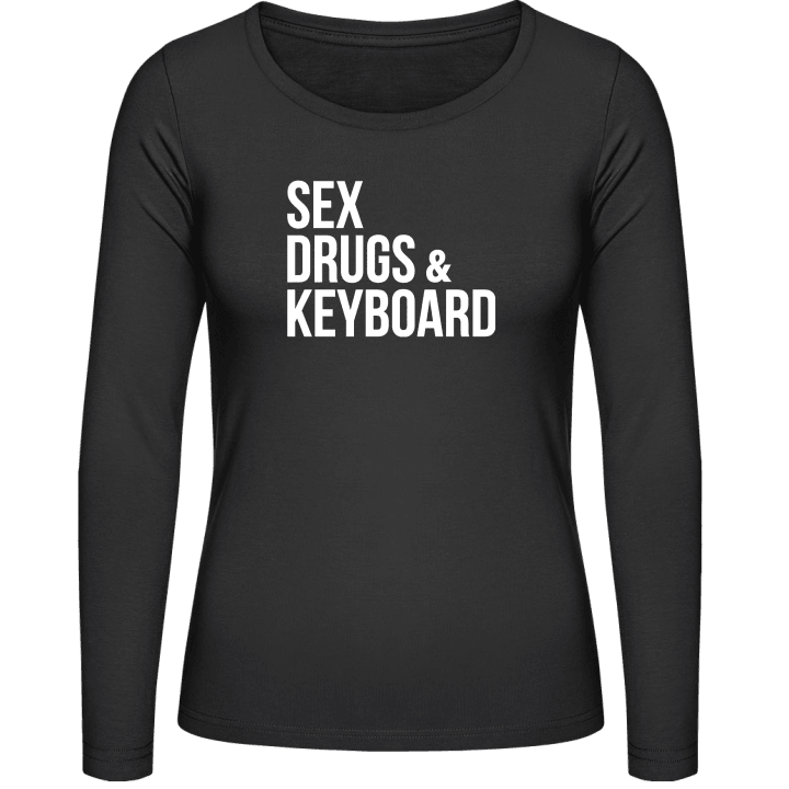 Sex Drugs And Keyboard Langermet skjorte for kvinner contain pic