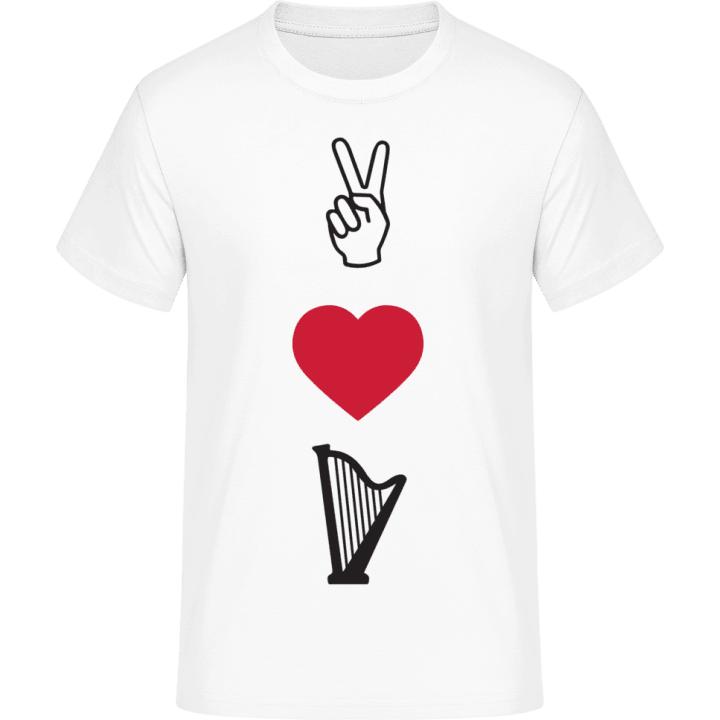 Peace Love Harp Playing T-Shirt 0 image