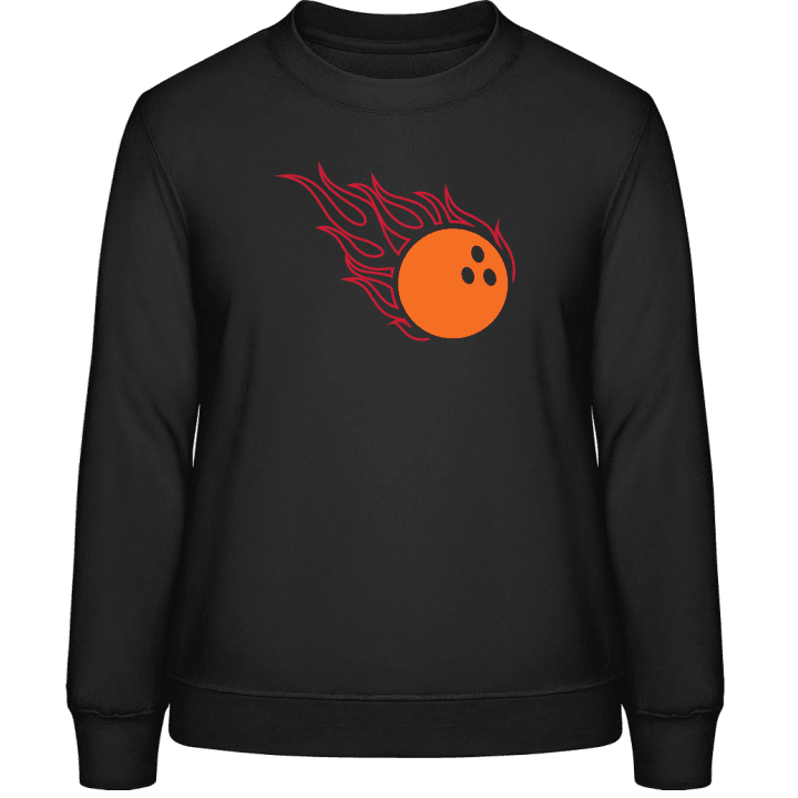Bowling Ball With Flames Frauen Sweatshirt contain pic