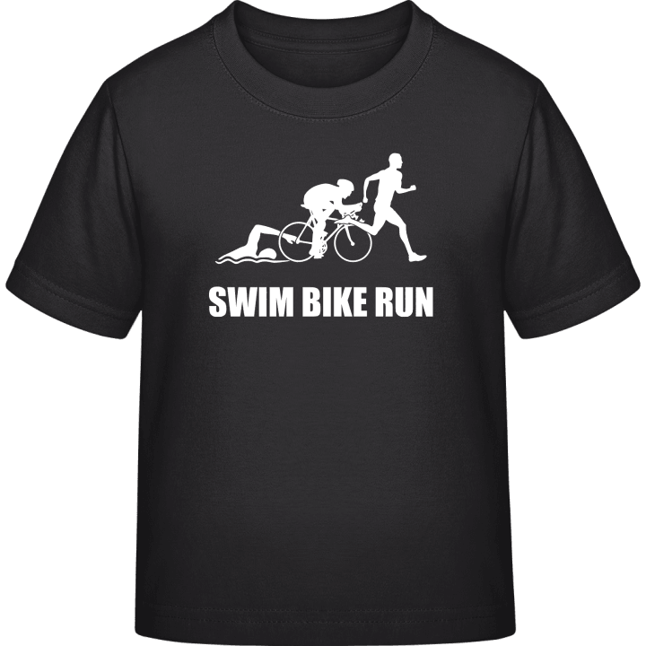 Swim Bike Run Camiseta infantil contain pic