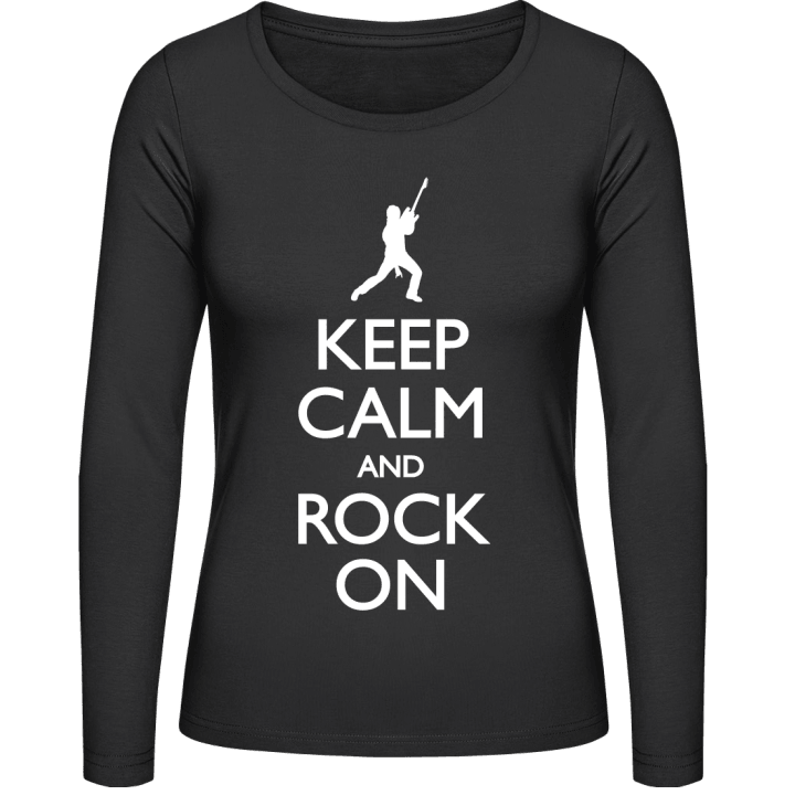 Keep Calm and Rock on Langermet skjorte for kvinner contain pic