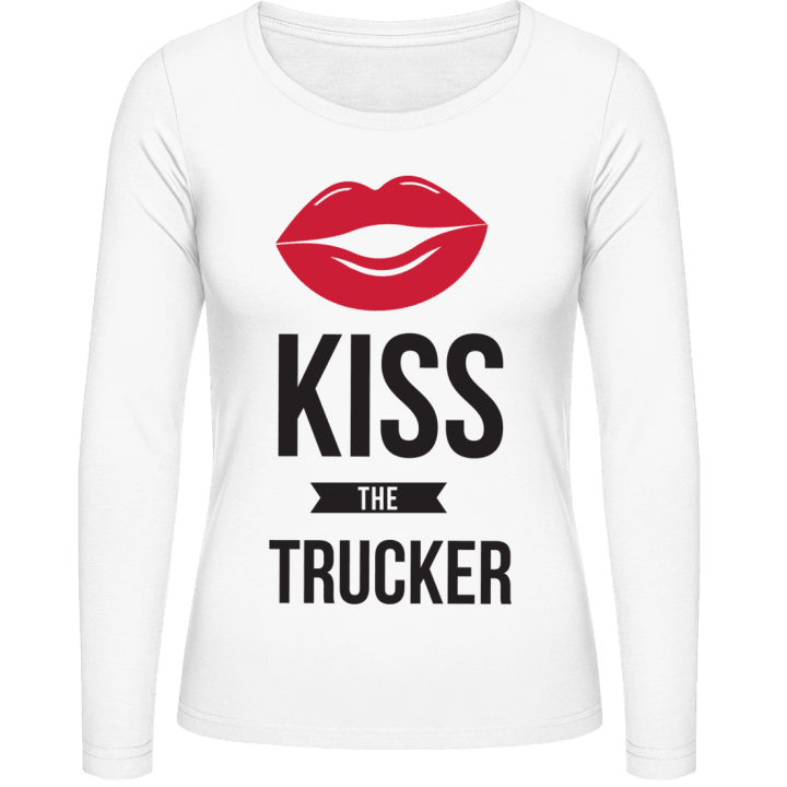 Kiss The Trucker Langermet skjorte for kvinner contain pic