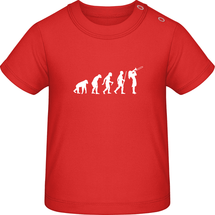Female Trombone Player Evolution Camiseta de bebé contain pic