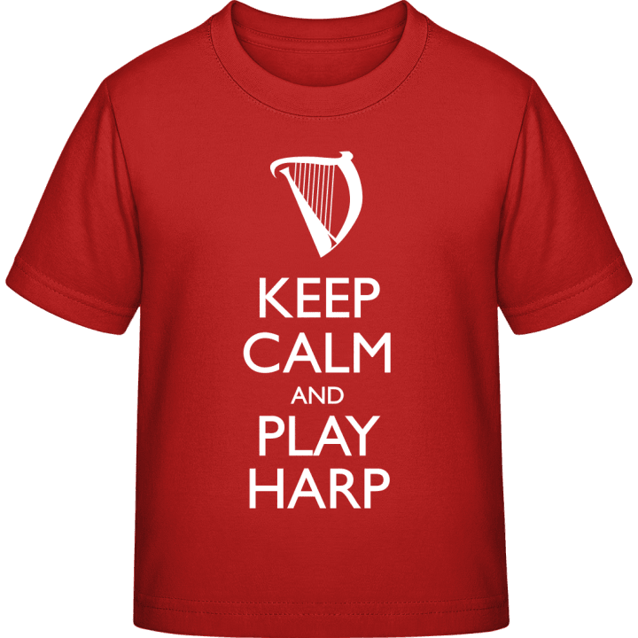 Keep Calm And Play Harp T-skjorte for barn contain pic