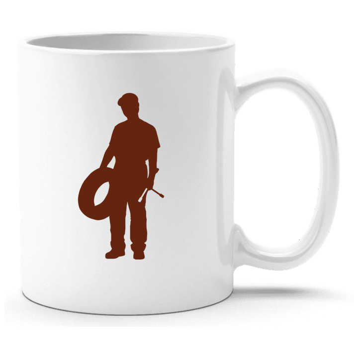 Car Mechanic Silhouette Cup contain pic