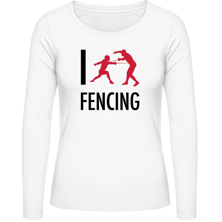 I Love Fencing Langermet skjorte for kvinner contain pic