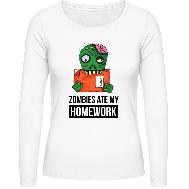Zombies Ate My Homework Vrouwen Lange Mouw Shirt contain pic
