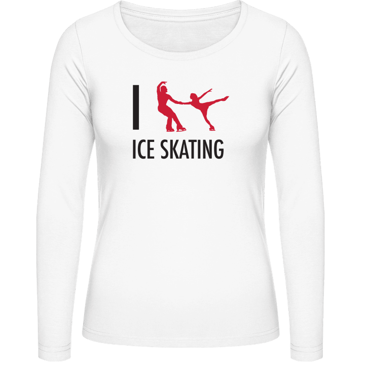 I Love Ice Skating Vrouwen Lange Mouw Shirt contain pic