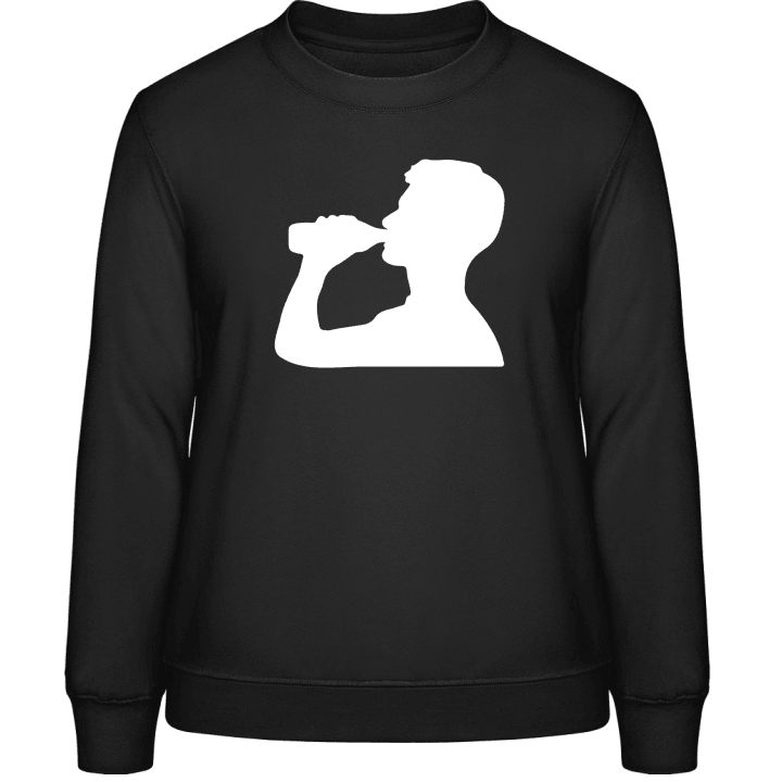 Beer Drinking Silhouette Sweatshirt för kvinnor contain pic