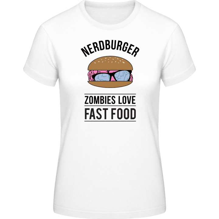 Nerdburger Zombies love Fast Food T-shirt til kvinder 0 image