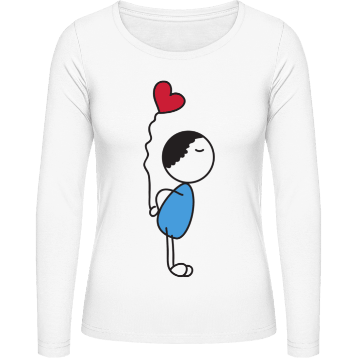 Boy In Love Langermet skjorte for kvinner contain pic