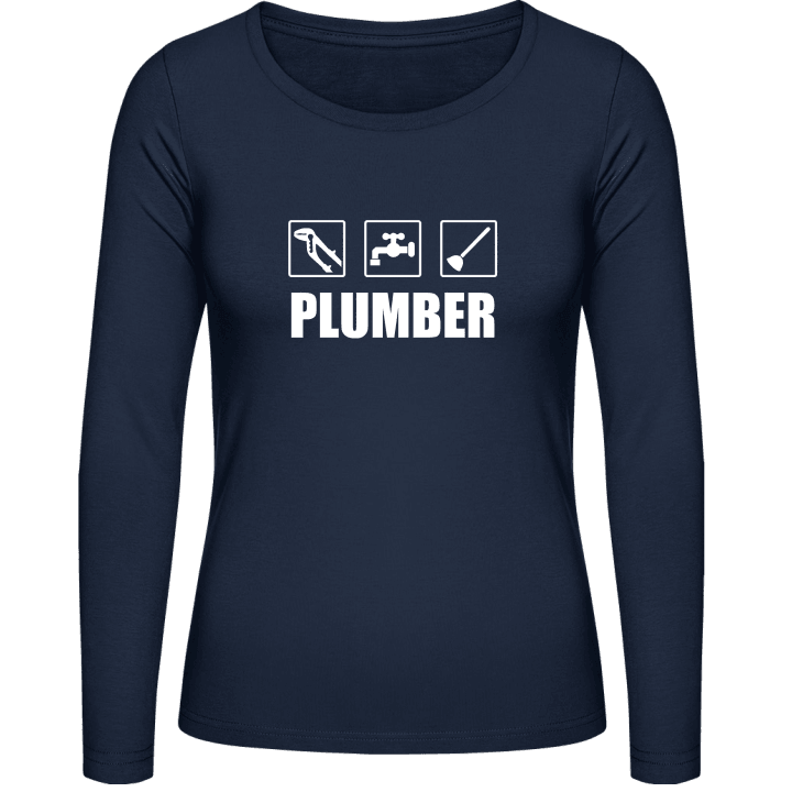 Plumber Icon T-shirt à manches longues pour femmes contain pic