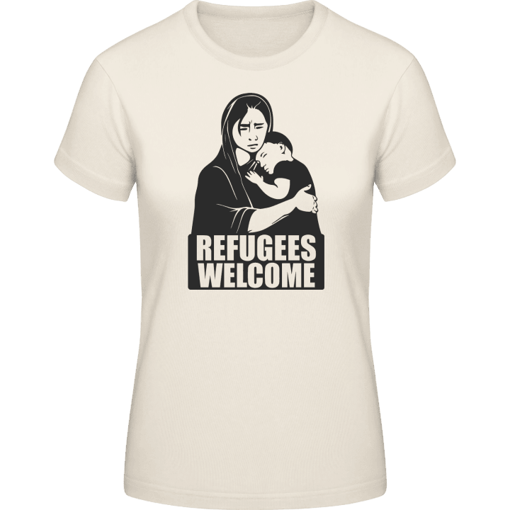 Refugees Welcome T-skjorte for kvinner contain pic