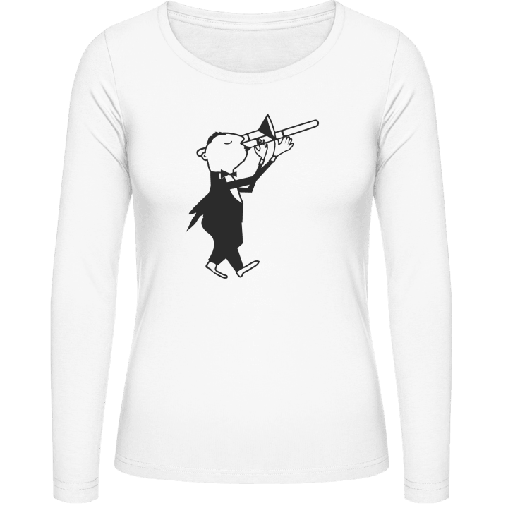 Trombonist Illustration Vrouwen Lange Mouw Shirt contain pic