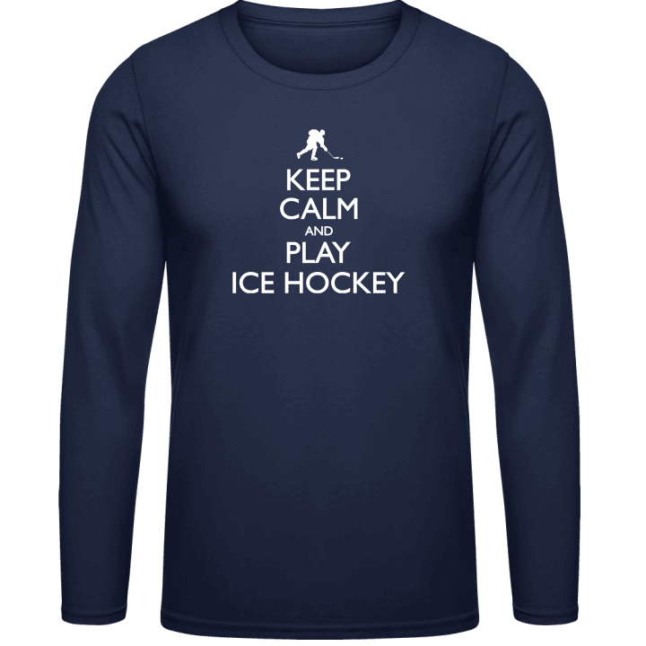 Keep Calm and Play Ice Hockey Langermet skjorte contain pic