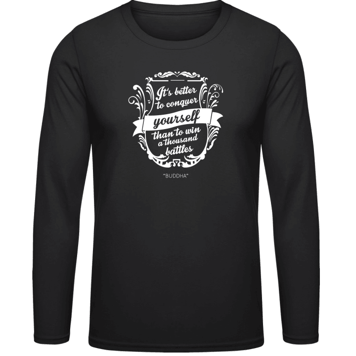 Conquer Yourself Buddha T-shirt à manches longues contain pic