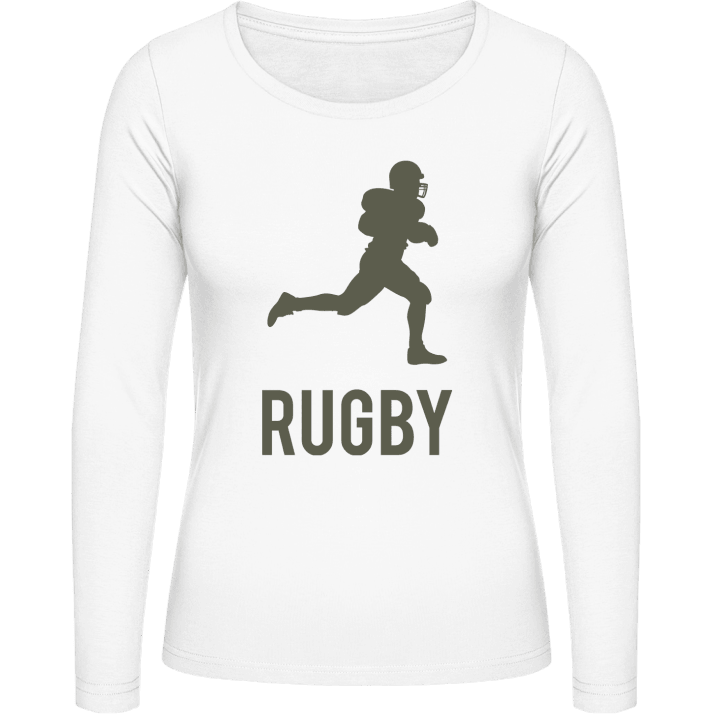 Rugby Silhouette Frauen Langarmshirt contain pic