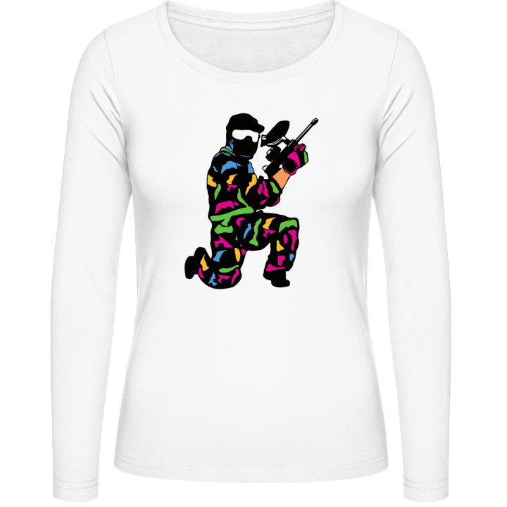 Paintballer Camouflage Camisa de manga larga para mujer contain pic
