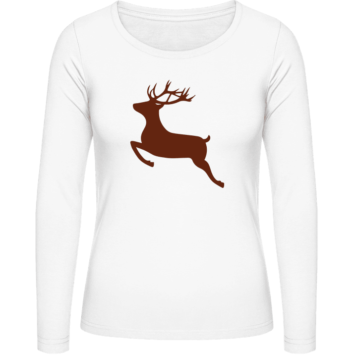 Jumping Deer Silhouette Langermet skjorte for kvinner 0 image