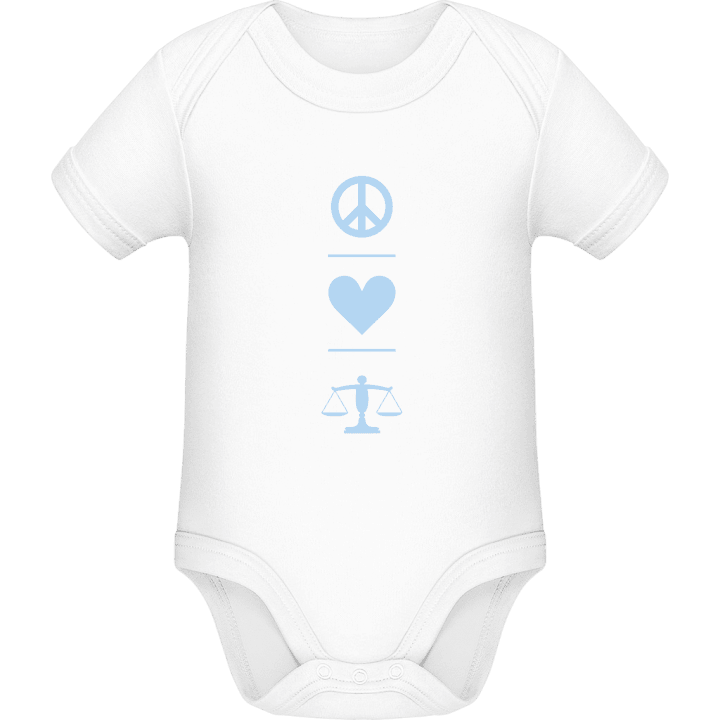 Peace Love Justice Baby romper kostym contain pic