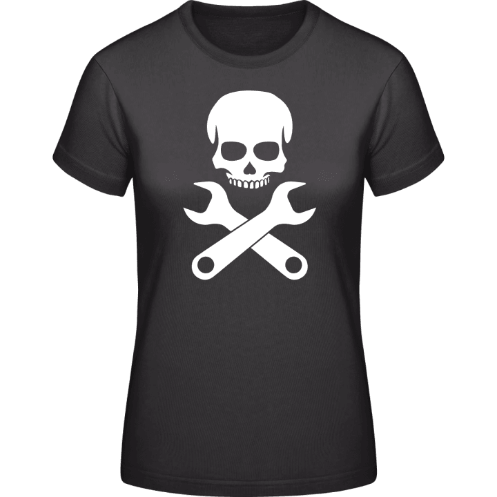 Car Mechanic Skull T-shirt för kvinnor contain pic