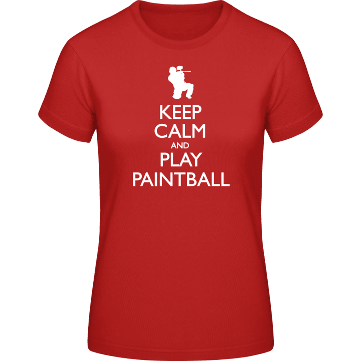 Keep Calm And Play Paintball T-skjorte for kvinner contain pic