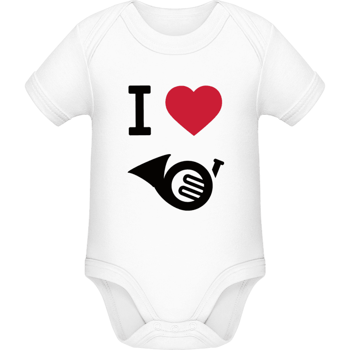 I Heart French Horn Baby romper kostym contain pic