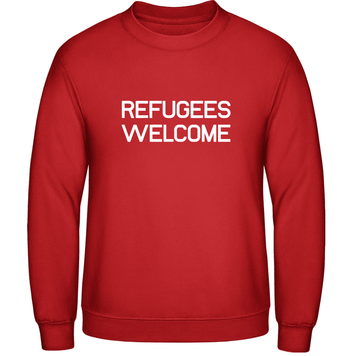 Refugees Welcome Slogan Sweatshirt 0 image