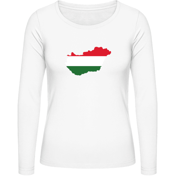 Hungary Map Langermet skjorte for kvinner contain pic