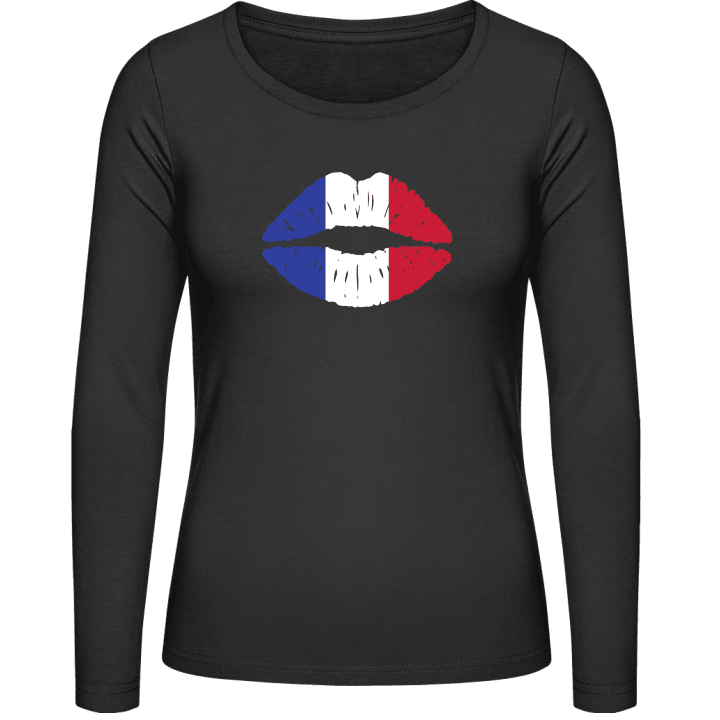 French Kiss Flag T-shirt à manches longues pour femmes contain pic