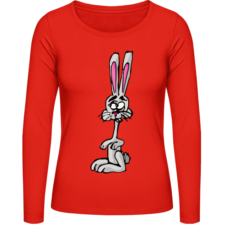 Grey Bunny Illustration Kvinnor långärmad skjorta 0 image