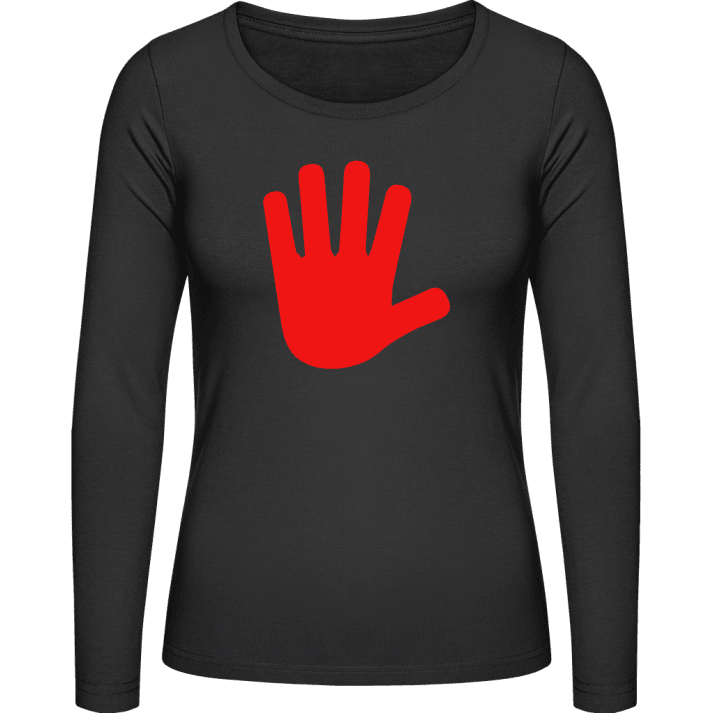 Stop Hand Frauen Langarmshirt contain pic