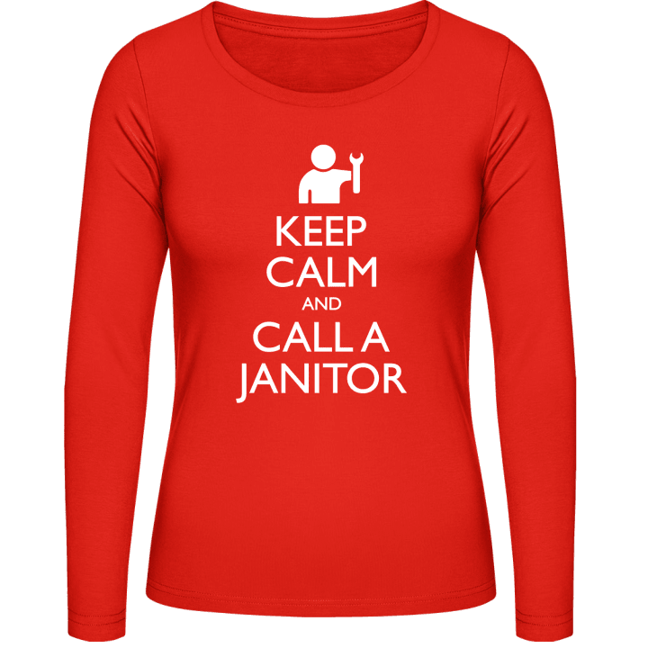 Keep Calm And Call A Janitor Vrouwen Lange Mouw Shirt contain pic