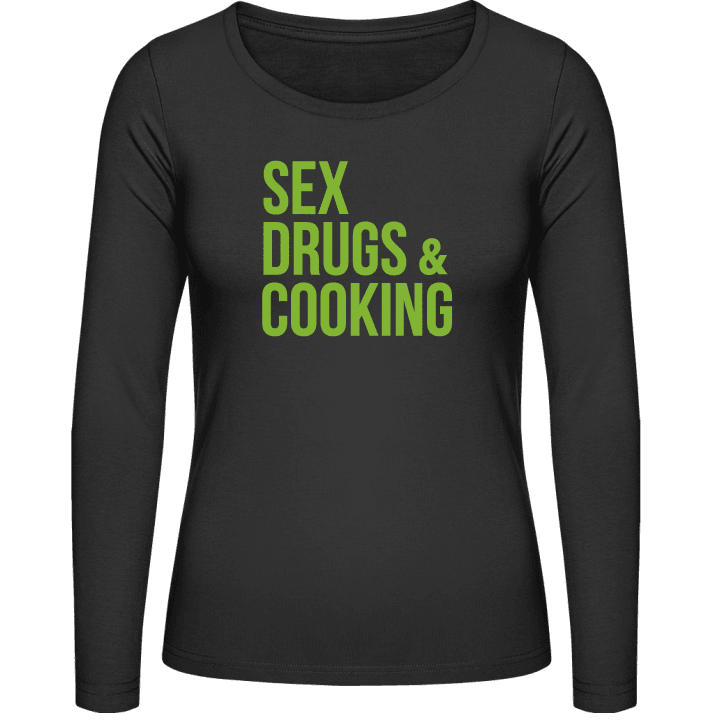 Sex Drugs Cooking Langermet skjorte for kvinner contain pic