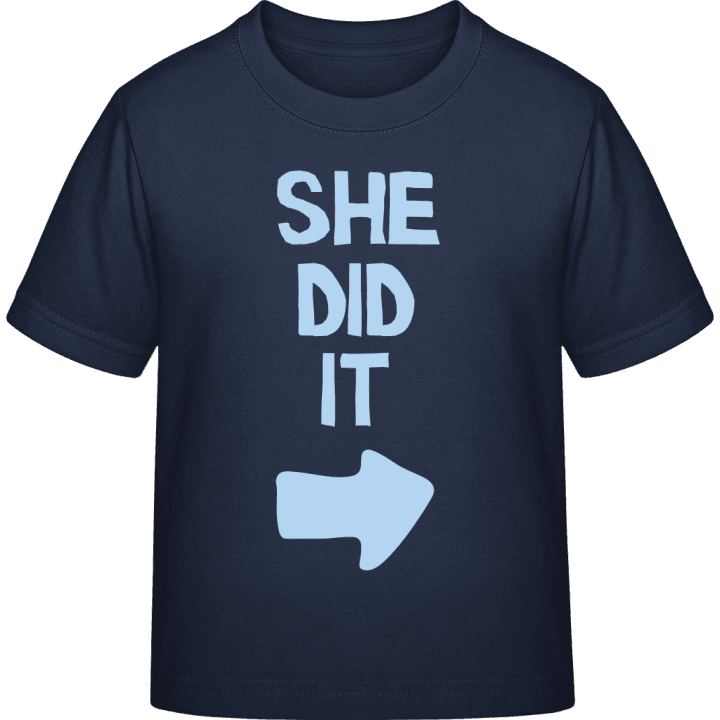 She Did It Kids T-shirt contain pic