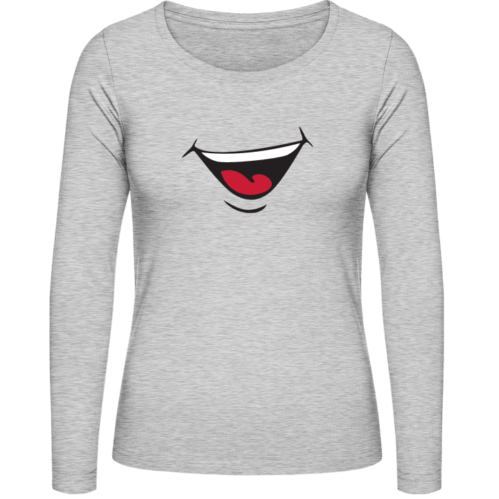 Smiley Mouth Vrouwen Lange Mouw Shirt contain pic