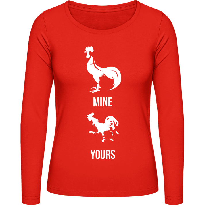 Mine Yours Rooster Langermet skjorte for kvinner contain pic