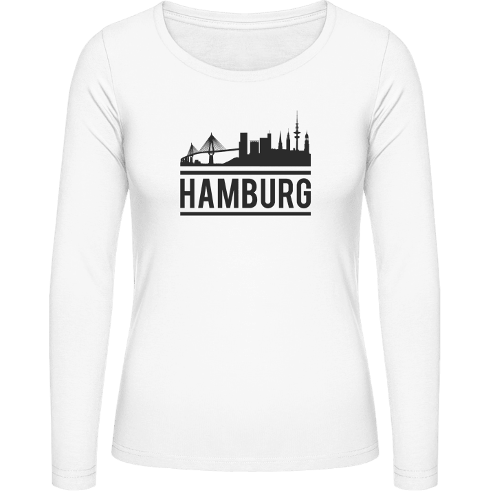 Hamburg City Skyline Langermet skjorte for kvinner contain pic