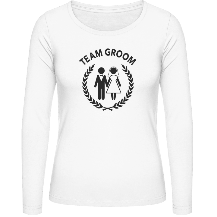 Team Groom Own Text T-shirt à manches longues pour femmes contain pic